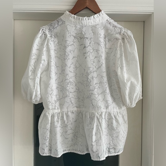 EUC Selected Femme Pernilla Abstract white top, SZ 36 - Picture 3 of 3